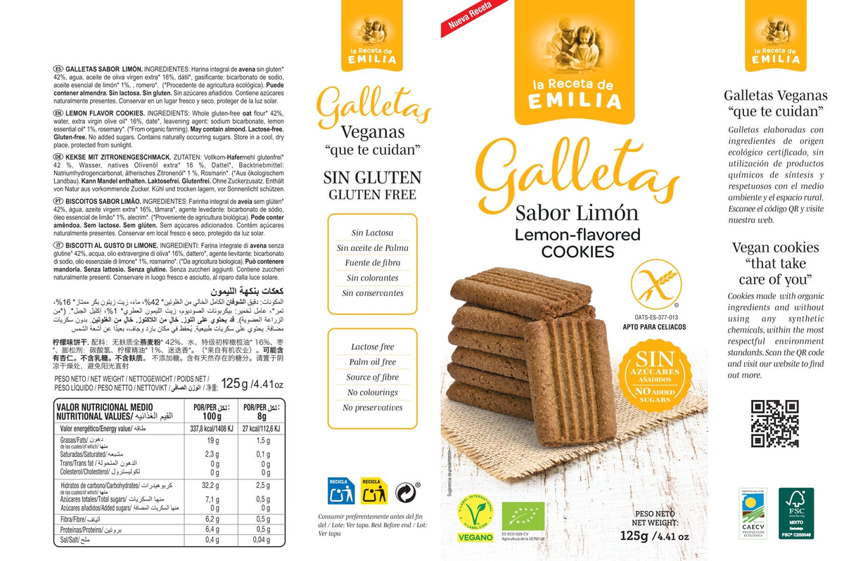 Galletas Sabor Limon "sin Azucares Añadidos" 125 Gr._1