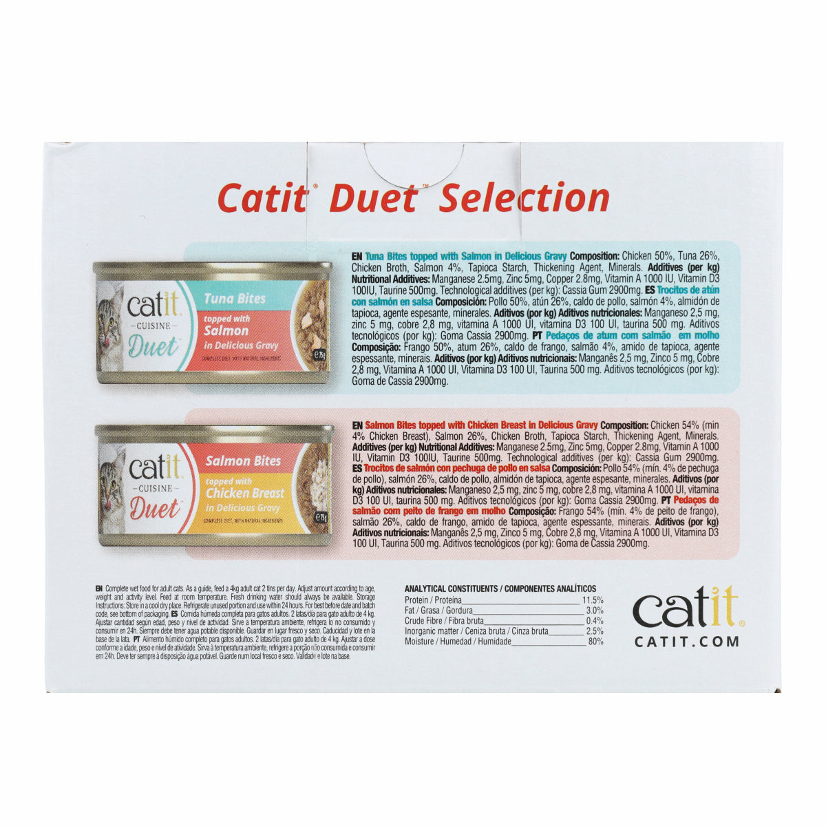 Comida húmeda para gatos Duet Pack Variado Cuisine 12 x 75 g Catit