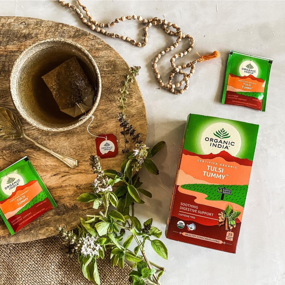 Tulsi Tummy Infusión Ayurvédica Organic India 25 bolsitas