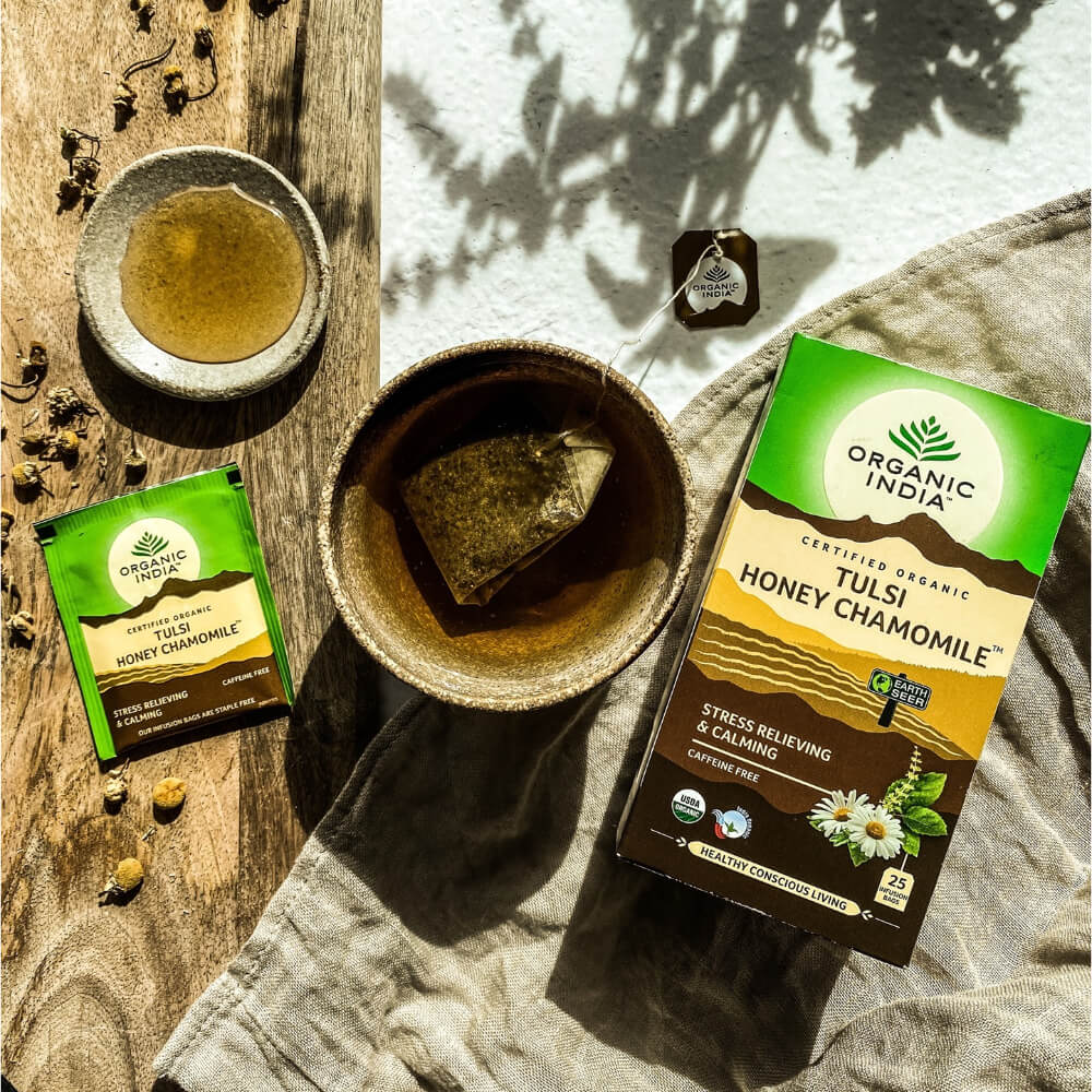 Tulsi Honey Chamomile Infusión Ayurvédica Organic India 25 bolsitas