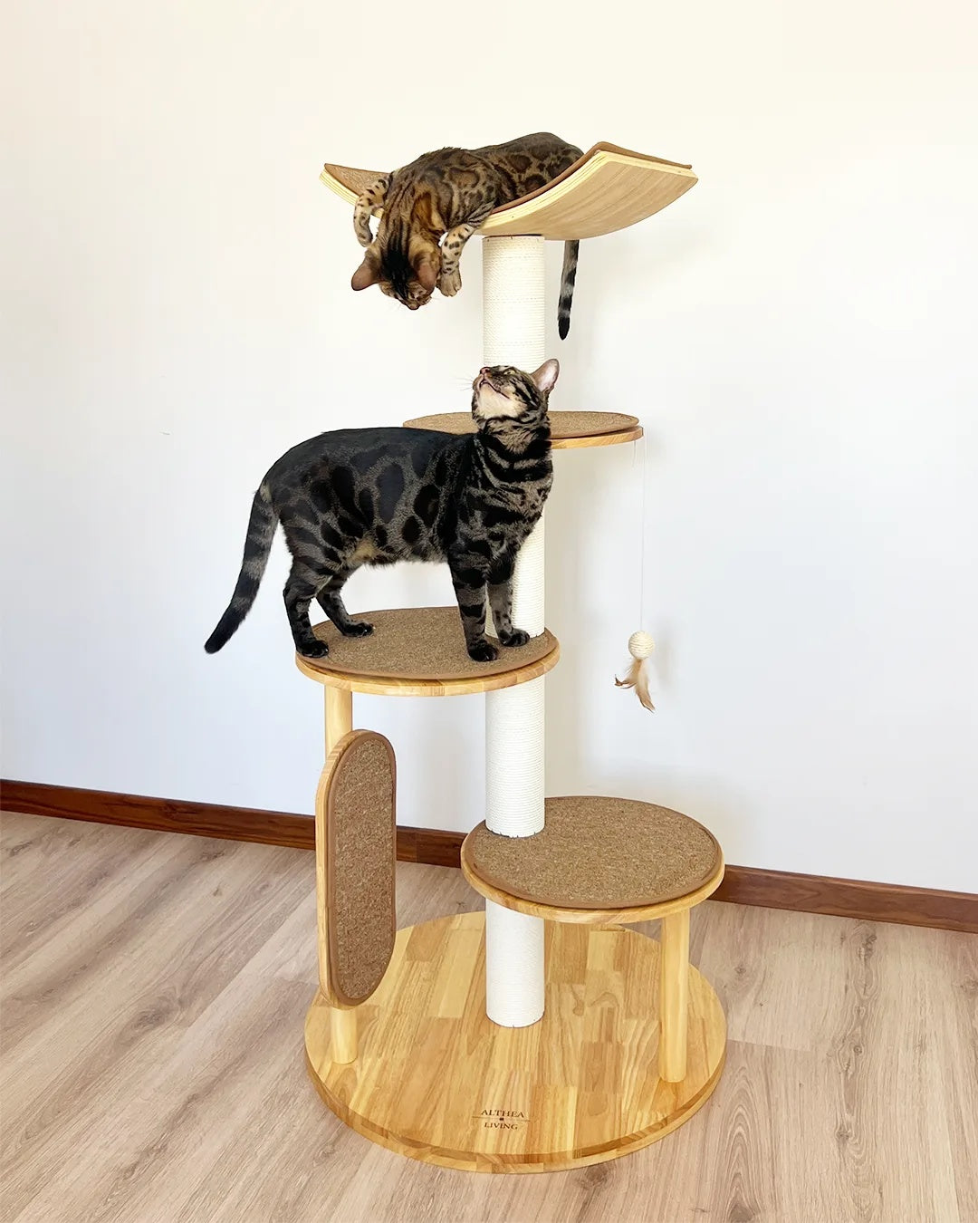 Árbol Rascador Para Gatos Gaviota, 3 En 1 Con Cama Y Zona De Escalada Althea Living 140x76x76cm_5