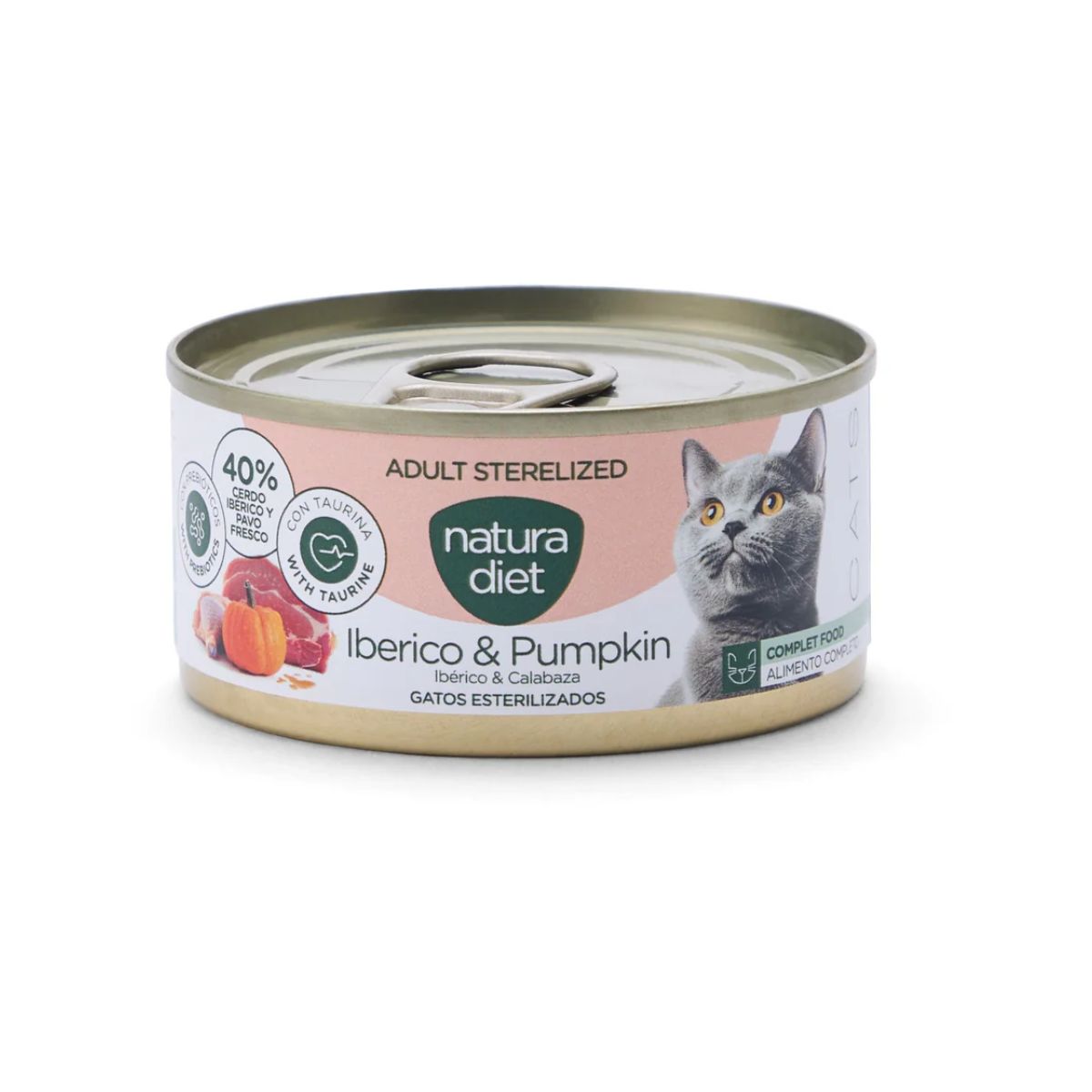 Natura Diet Cat Sterilized Ibérico y calabaza 85 g Comida húmeda para gatos esterilizados