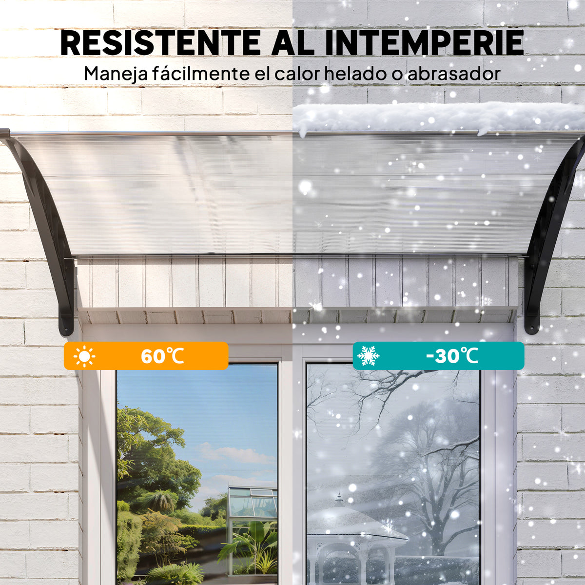 Outsunny Tejadillo De Protección Para Puertas Ventanas Contra Sol Y Lluvia_5