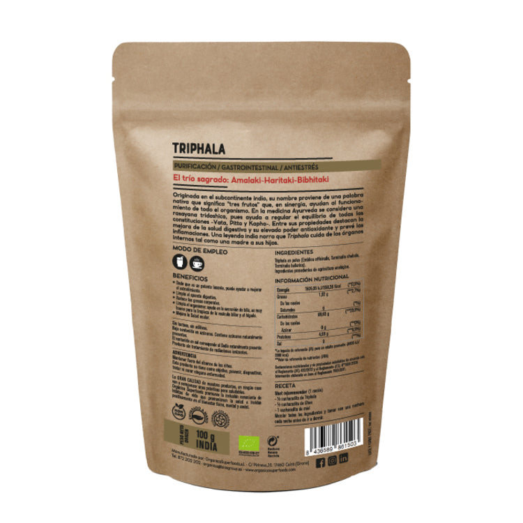 Triphala Bio En Polvo 1kg - Orgánica Superfoods_1