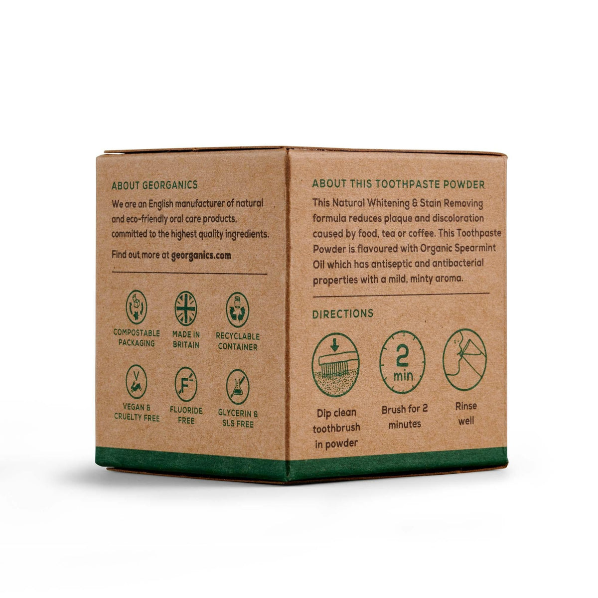 Blanqueador Dental en polvo Bicarbonato y Menta Georganics 60 ml