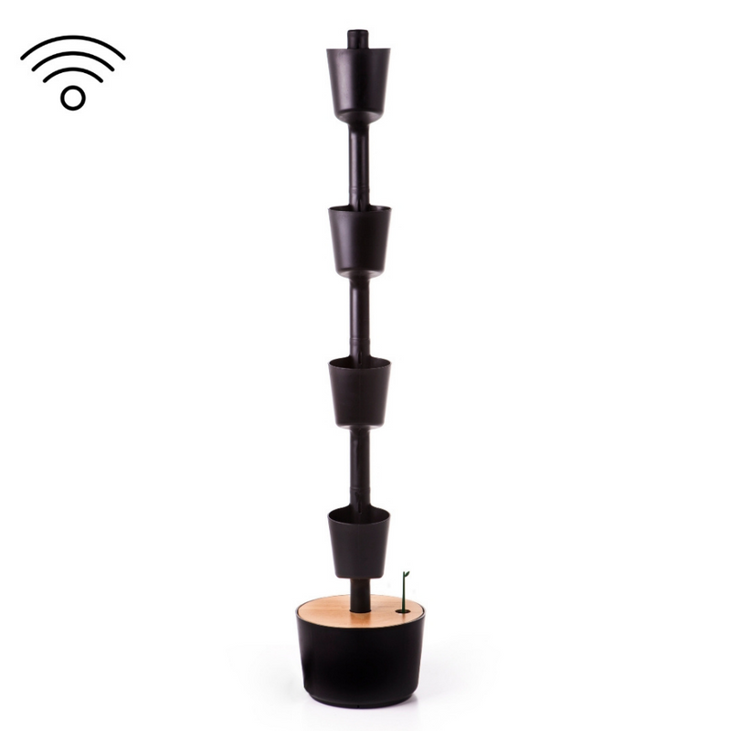 Macetero Vertical Citysens Con Riego Inteligente De 4 Macetas – Negro, Polipropileno 100% Reciclado_5