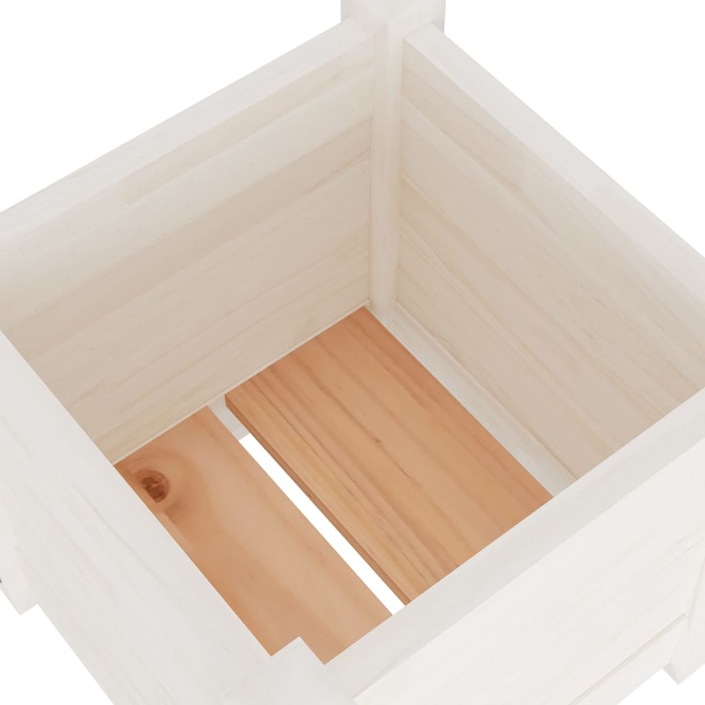 Jardinera De Madera Maciza De Pino Blanco 31x31x31 Cm_5