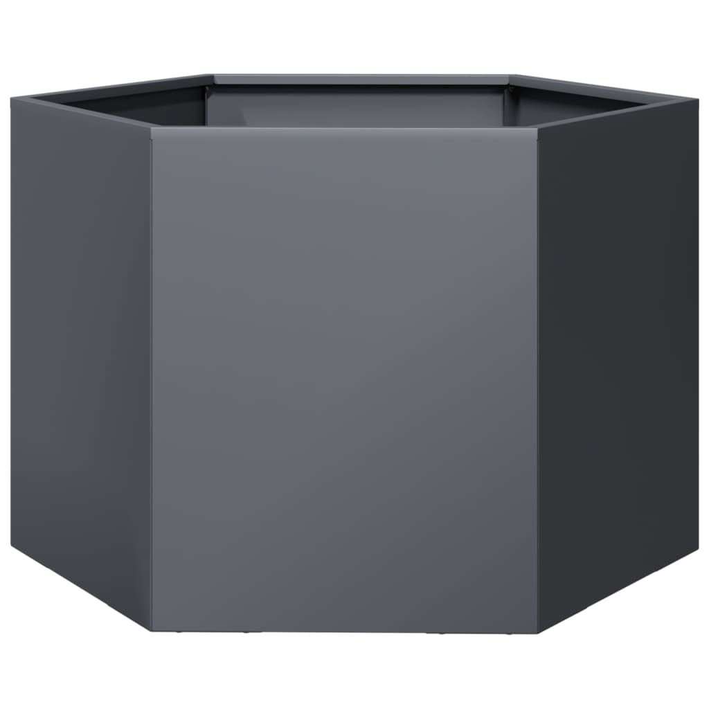 Jardinera Hexagonal Acero Gris Antracita 69x60x45 Cm_5