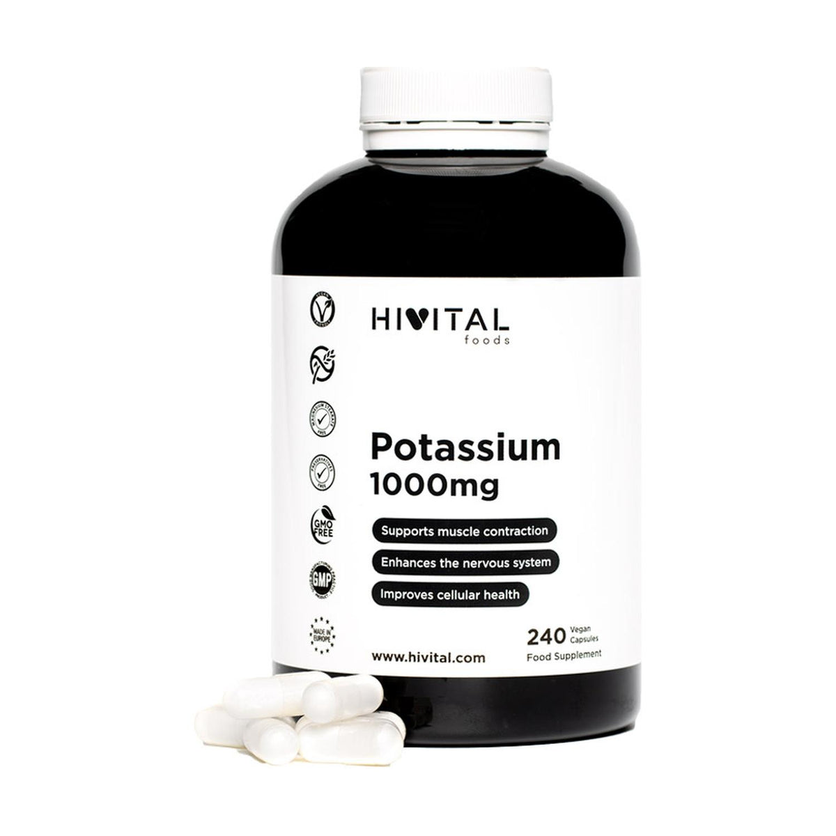 Potasio 1.000 mg Hivital 240 cápsulas