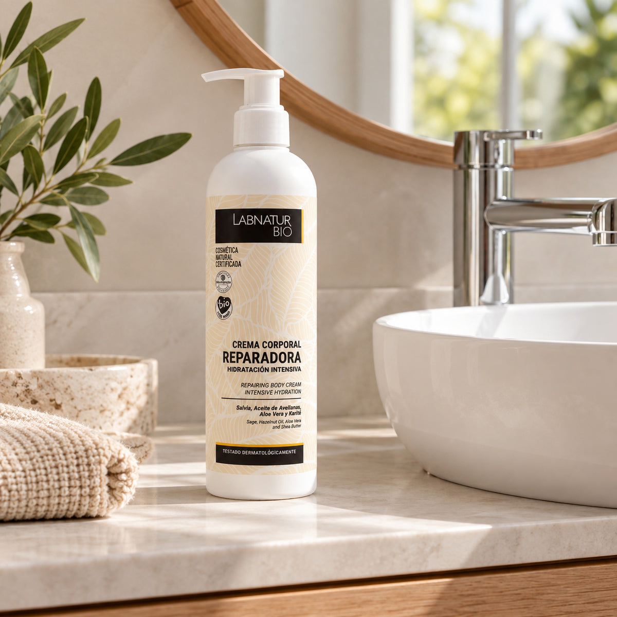 Crema Corporal Reparadora Labnatur Bio 400 ml | Salvia, Avellanas y Pepita de Uva | Piel Seca | Vegano_3