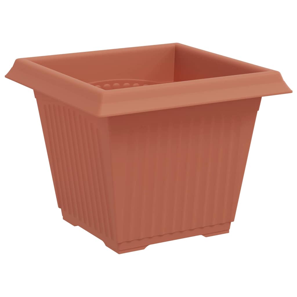 Macetas 6 Uds. Rojo Ladrillo Plástico_5