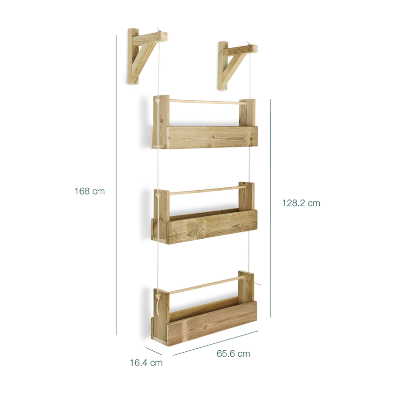 Jardinera Colgante Big Woody 3b De Madera Tratada Para Exterior Hortalia_3