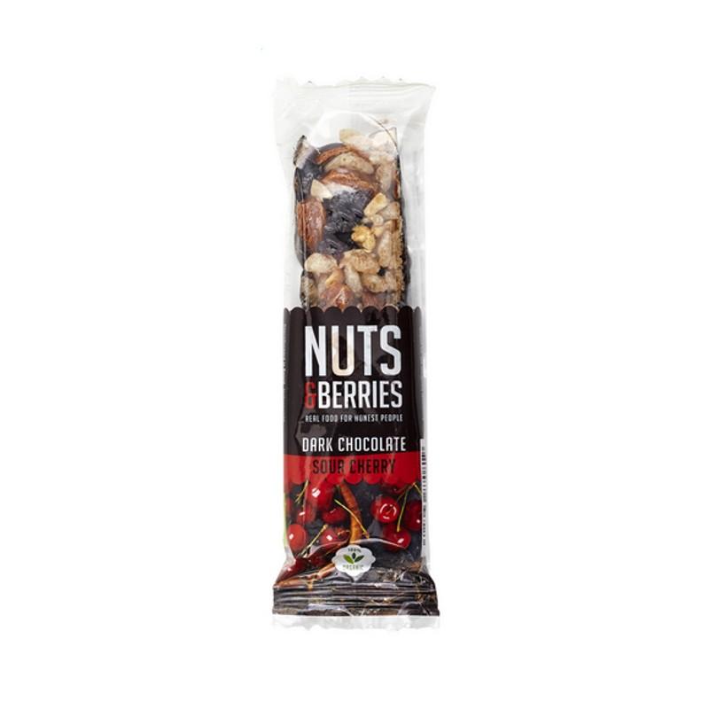 Barrita de Chocolate Negro y Cereza NUTS&BERRIES 40g