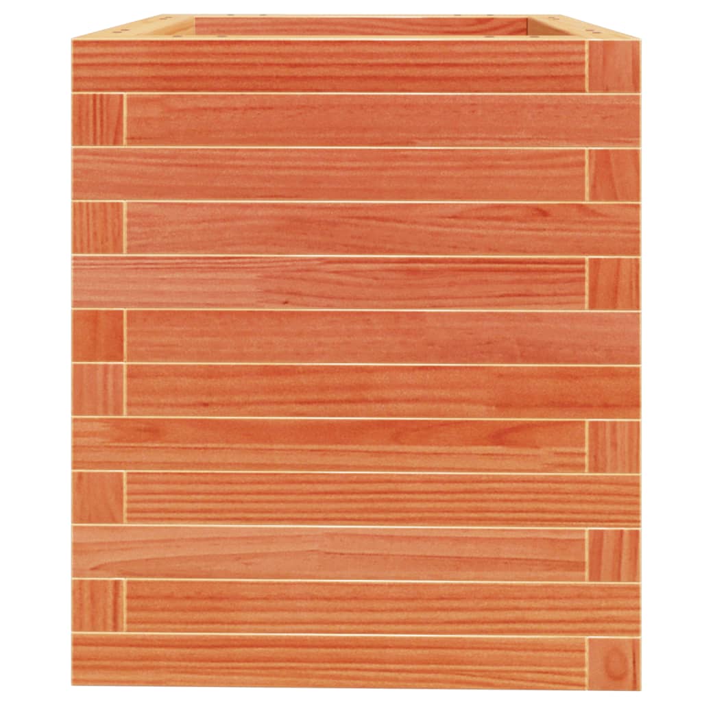 Jardinera De Madera Maciza Pino Marrón Cera 40x40x46 Cm_5