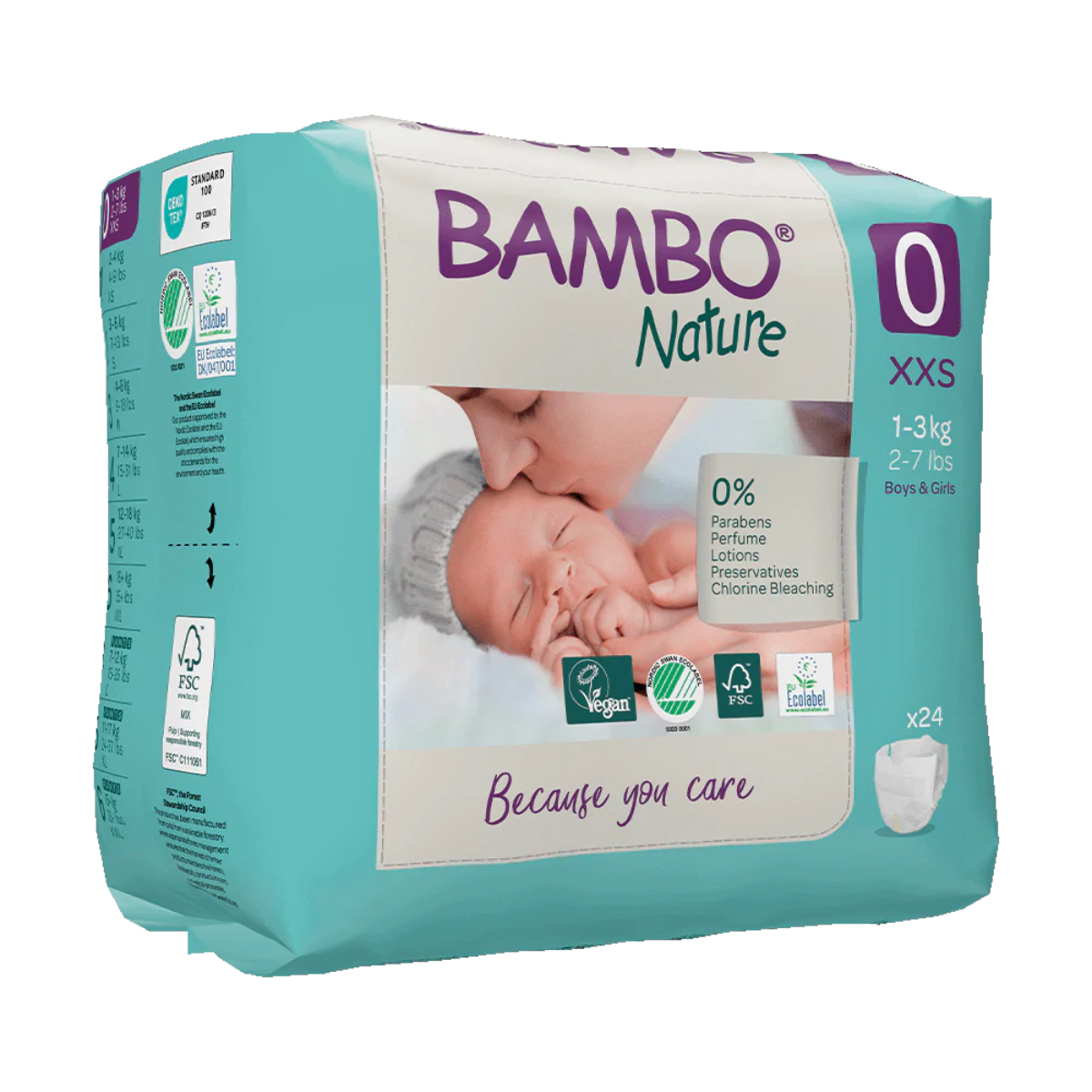 Bambo Nature pañales T0 (1-3kg) 24 uds