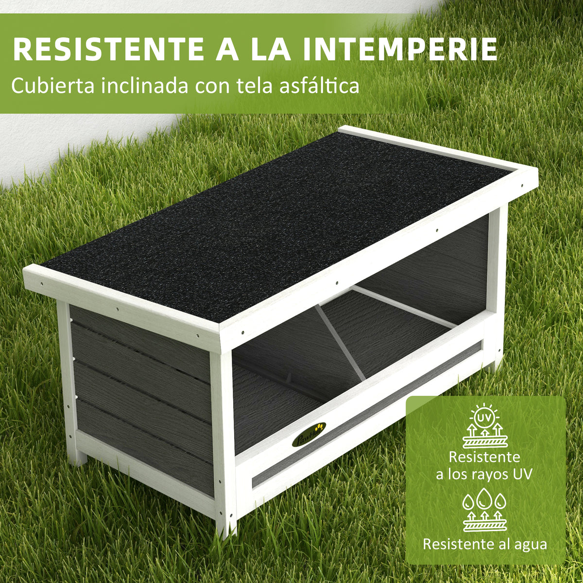 Pawhut Ponedero Para Gallinas De Madera Con 2 Departamentos Gris_5