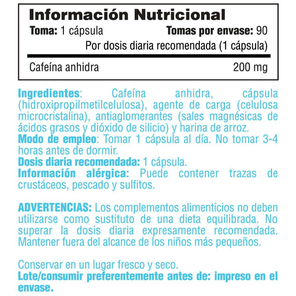 Cafeína 200mg - 90 Cápsulas Vegetales - Cafeína - Smart Supplements_5