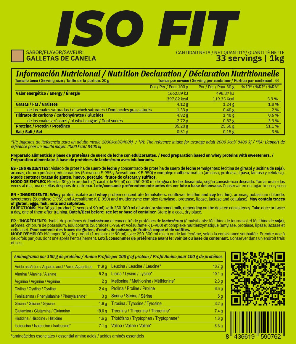 Iso Fit - 1kg - Galletas De Canela - Aumenta La Masa Muscular - Masmusculo_5