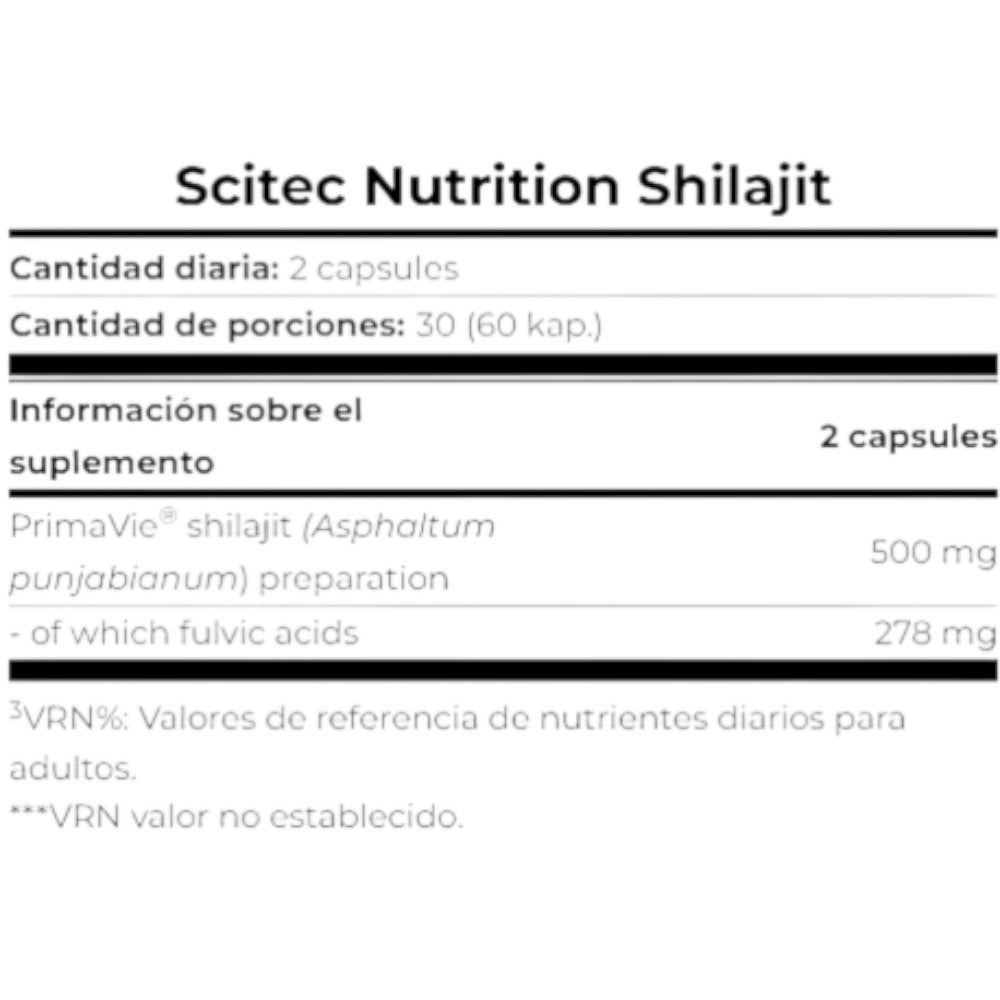 Shilajit - 60 Cápsulas - Vitalidad Y Energia - Scitec Nutrition_1
