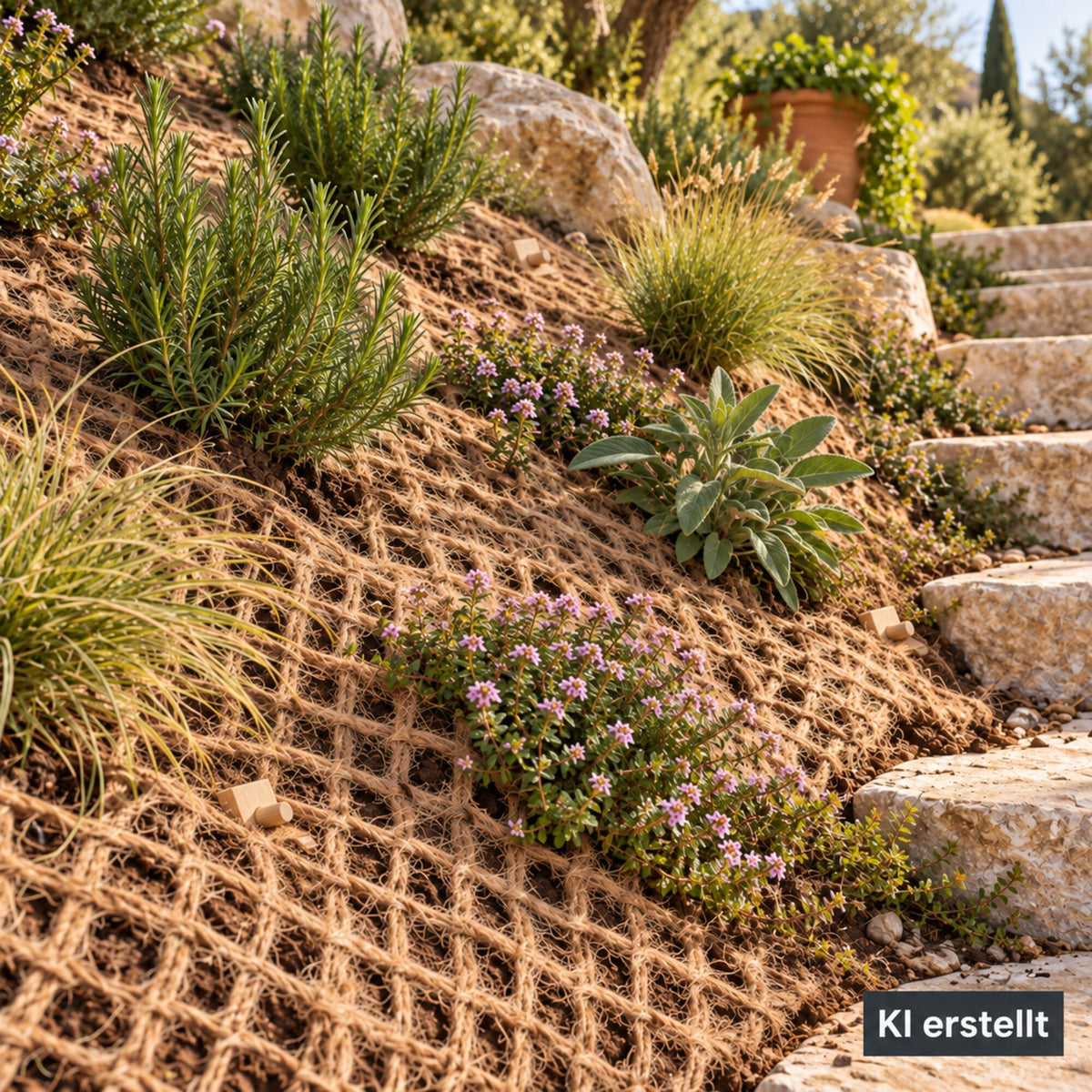 34m X 1,20m Estera De Terraplén Estera De Orilla Para El Revestimiento Del Estanque Tela De Yute 500g 1,2m Br._5