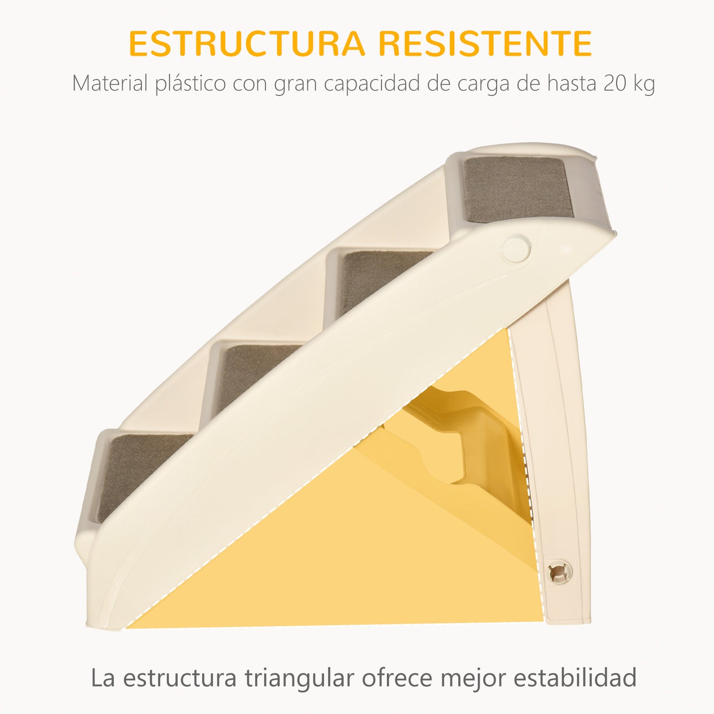 Pawhut Escalera Plegable Para Mascotas 4 Peldaños Con Alfombras Antideslizantes_5