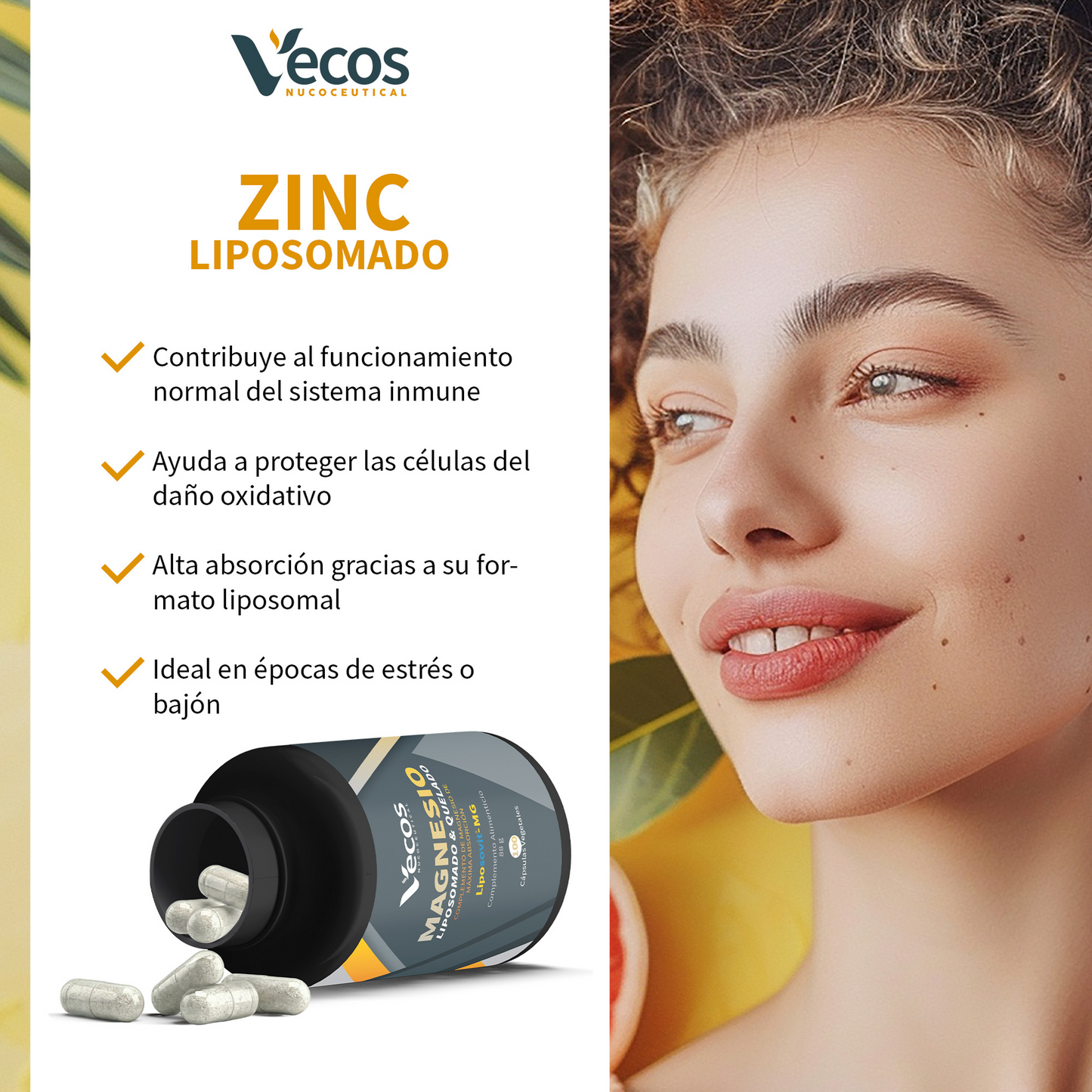 Zinc Liposomal Vecos 90 Cápsulas | Salud Inmunológica, Piel, Cabello Y Uñas_3