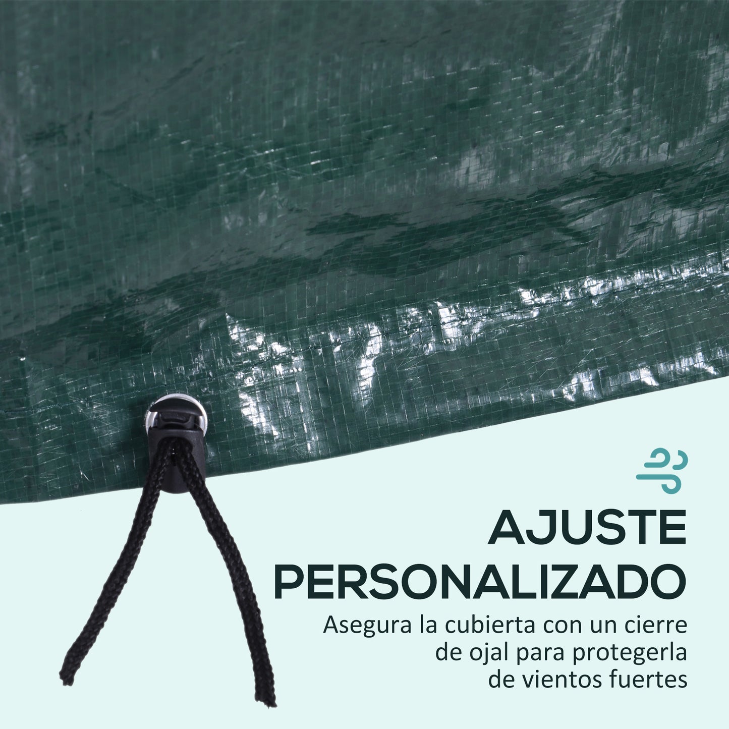 Outsunny Funda Protectora Para Muebles Rectangular 235x190x90 Cm Verde_5