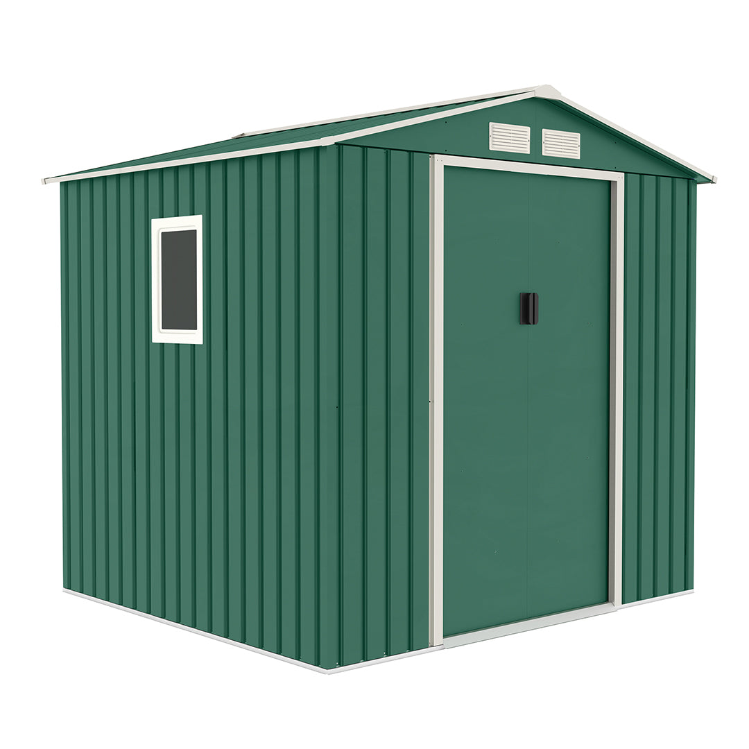 Caseta Metálica High Door Menorca Verde - Amplio Almacenamiento - 2,14x2,045x1,94 M - Multicolor_1