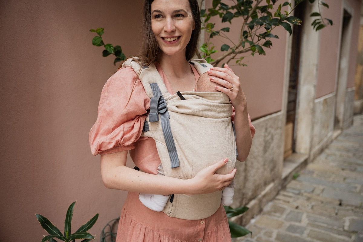 Mochila Portabebé Evolutiva Adaptable Boba X Linen Pampas_2