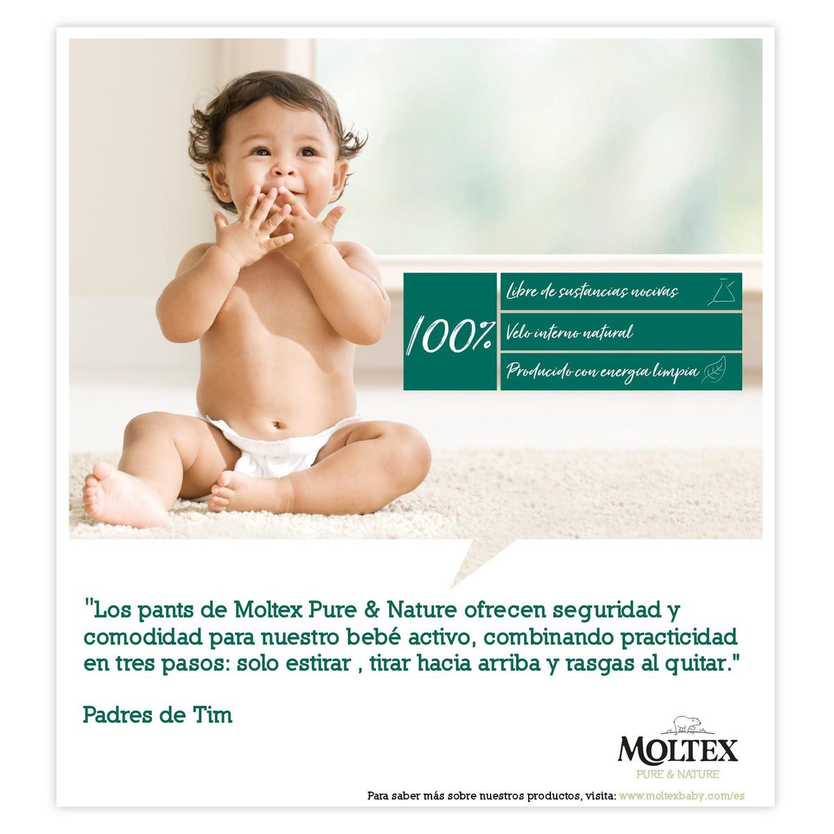 PROMO ESPECIAL Pants Moltex Pure & Nature T5 (9-14 kg), 40 Uds