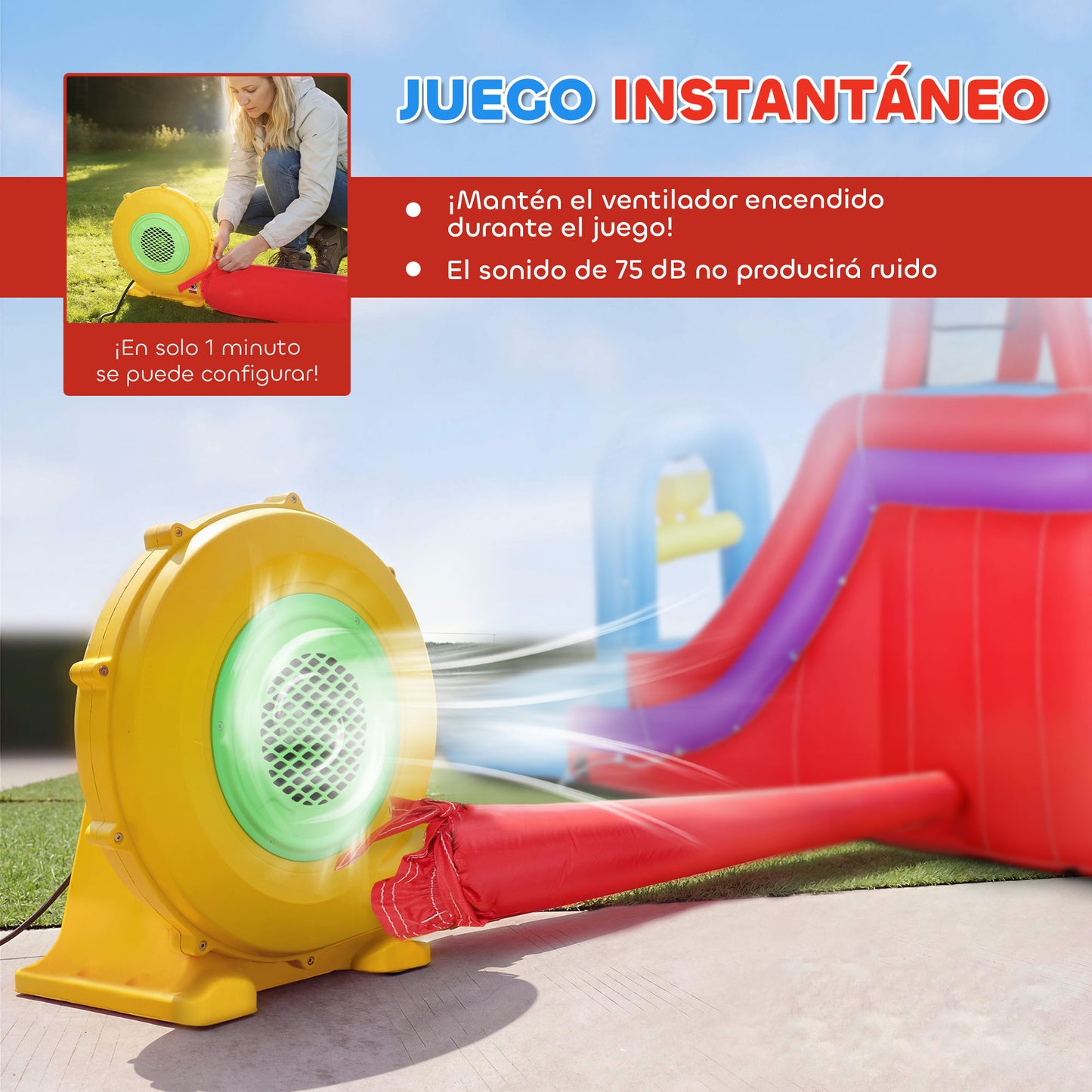 Aiyaplay Castillo Hinchable Acuático Con Soplador 550w 6 En 1 Tobogán Piscina_5