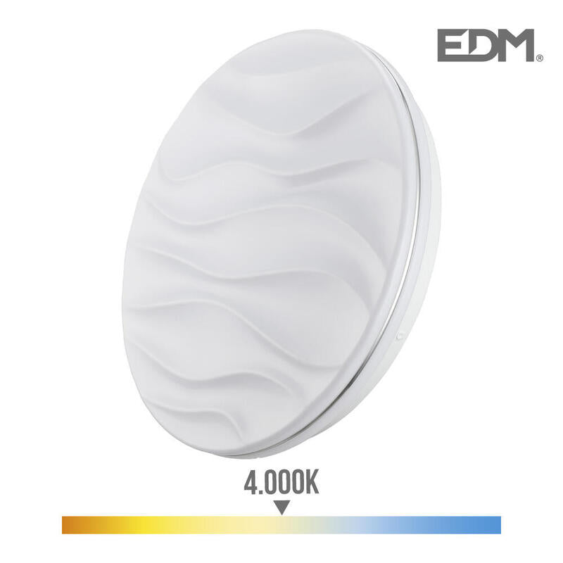 Aplique Super Led De Superficie 24w 2490lm 4000k Ø38x7cm Modelo Desert Edm_0