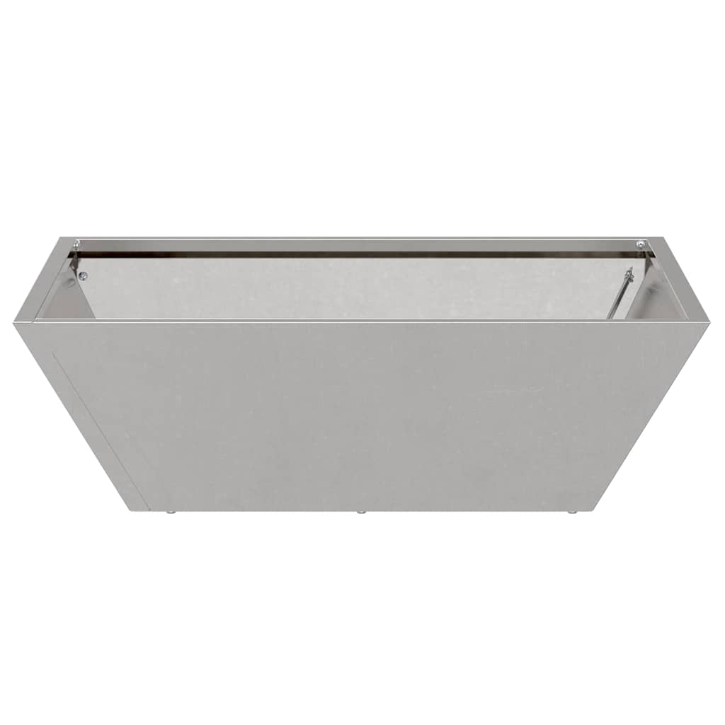 Macetero De Jardín Plateado 50 X 50 X 15 Cm Acero Inoxidable_5