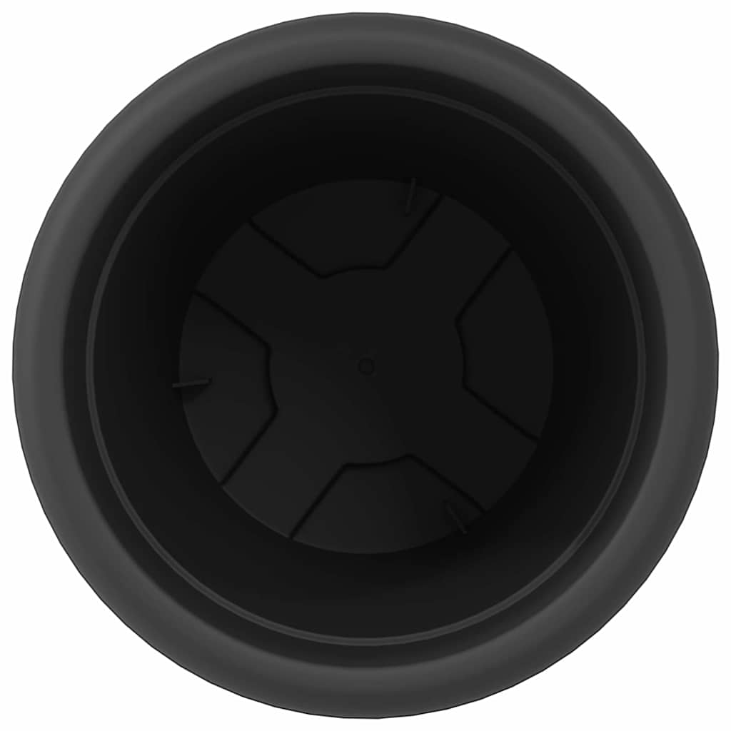 Maceta Redonda Para Flores 24 Uds. Negro Ø 30 X 25 Cm Plástico_5
