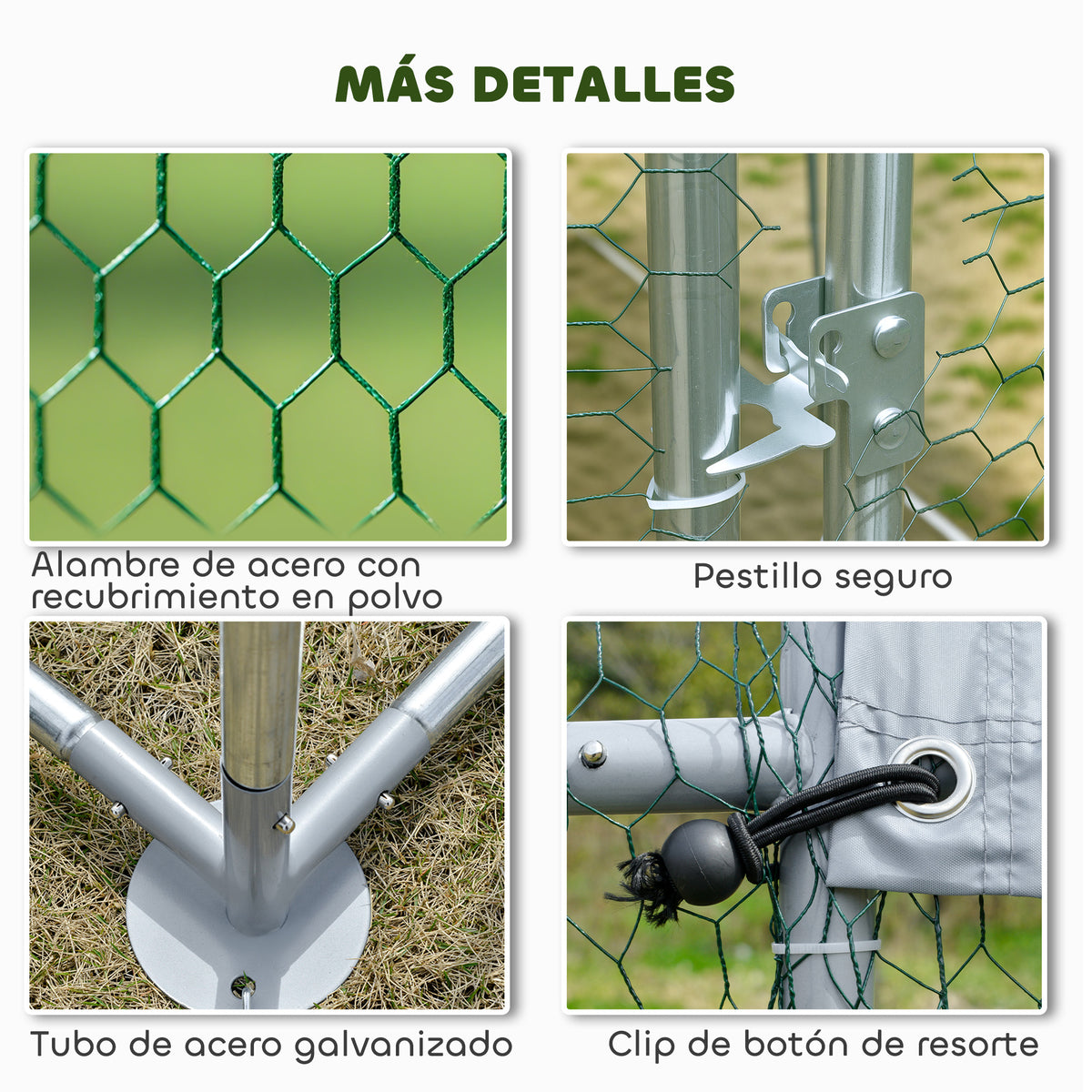 Pawhut Gallinero Para Exterior Grande 6,8x3x1,9 M 20,4 M² Con Cubierta Cerradura_5