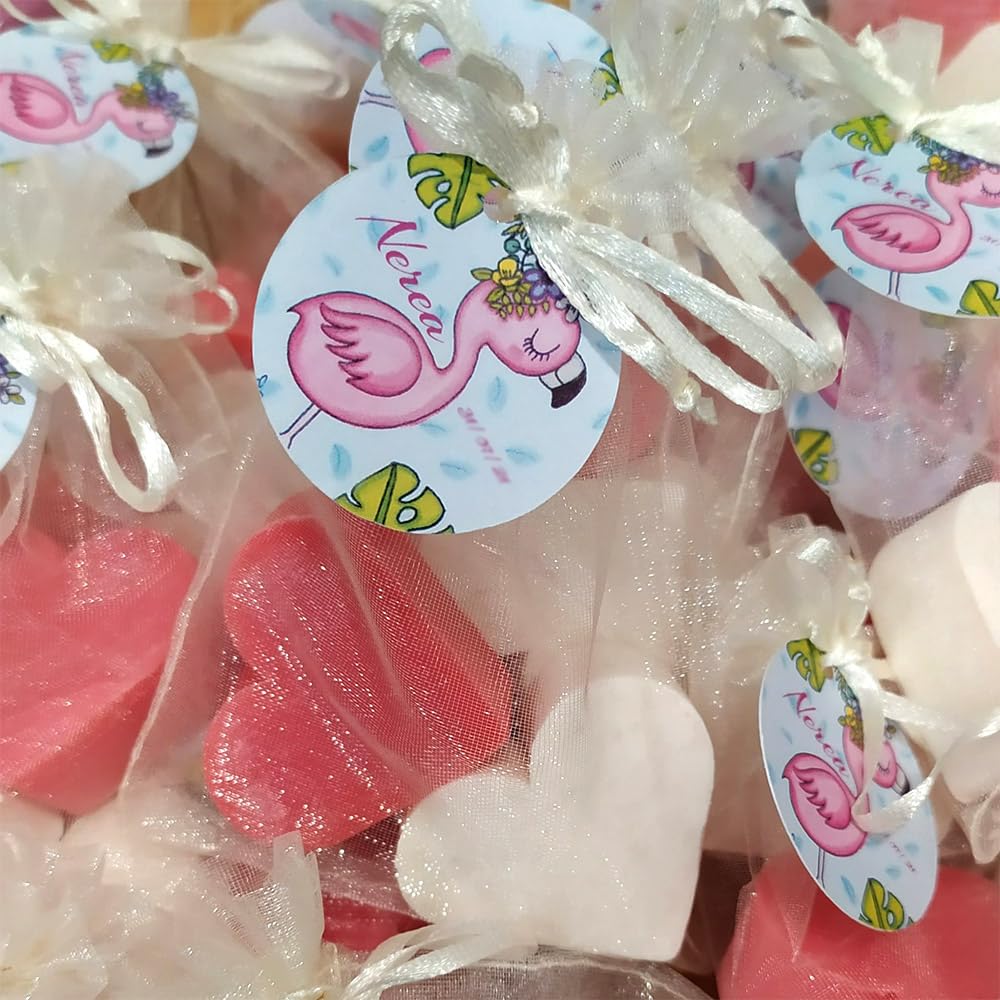 50 Jabones Aromáticos Con Forma De Corazón - Detalle Para Invitados De Eventos - Jabón Glicerina Con Aroma A Frambuesa_5