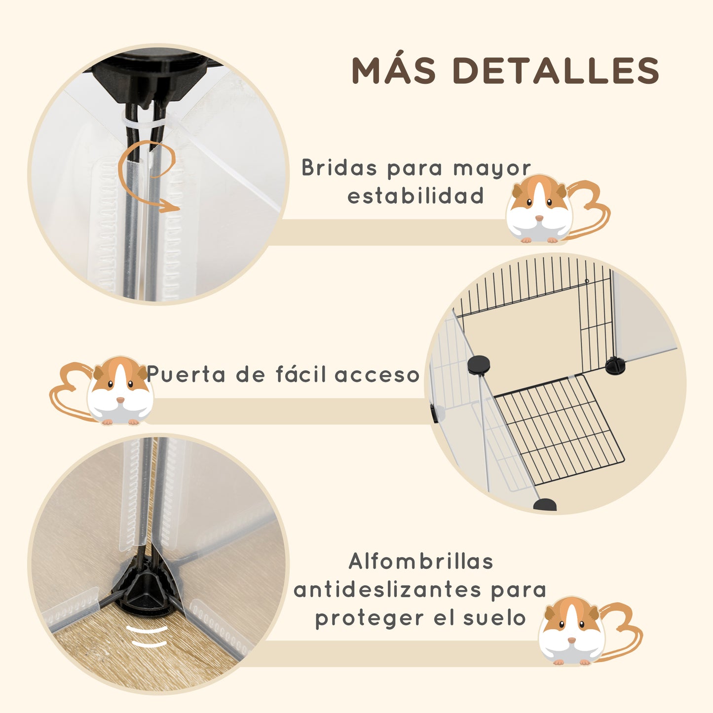 Pawhut Valla Para Mascotas Diy Con 20 Paneles De Resina 175x70x45 Cm Blanco_5