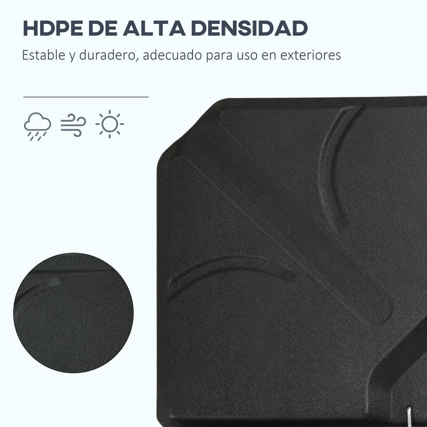 Outsunny Base Para Sombrilla De 4 Piezas Rellenable Con Arena 72 Kg O Agua 56 Kg_5