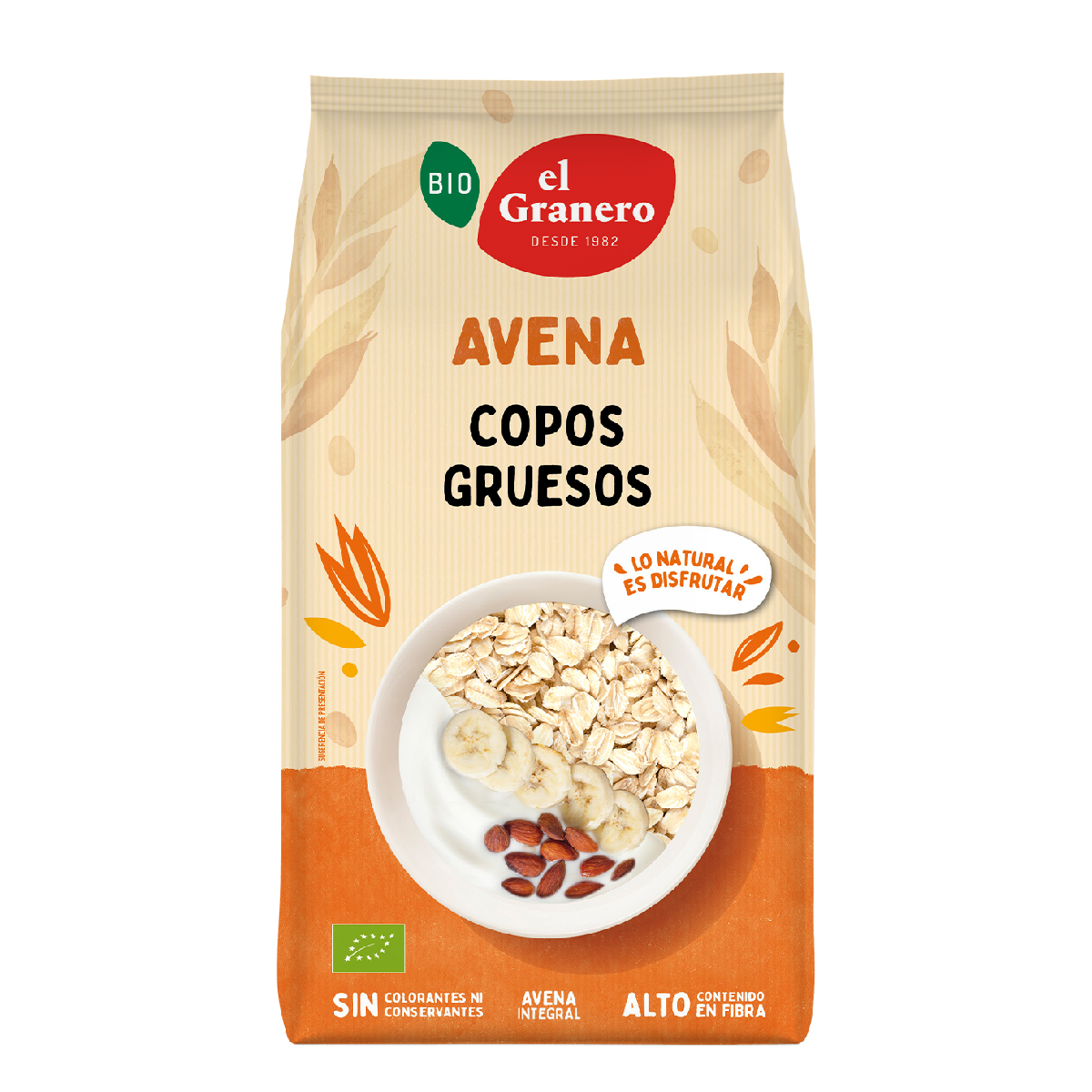 Copos de avena integral BIO El Granero, 1 Kg