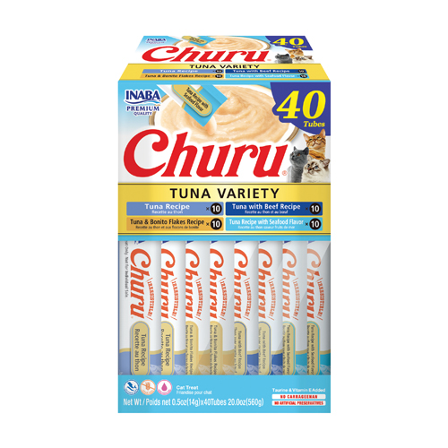 Churu Variedades de atún Snack cremoso para gatos 40 x 14 g