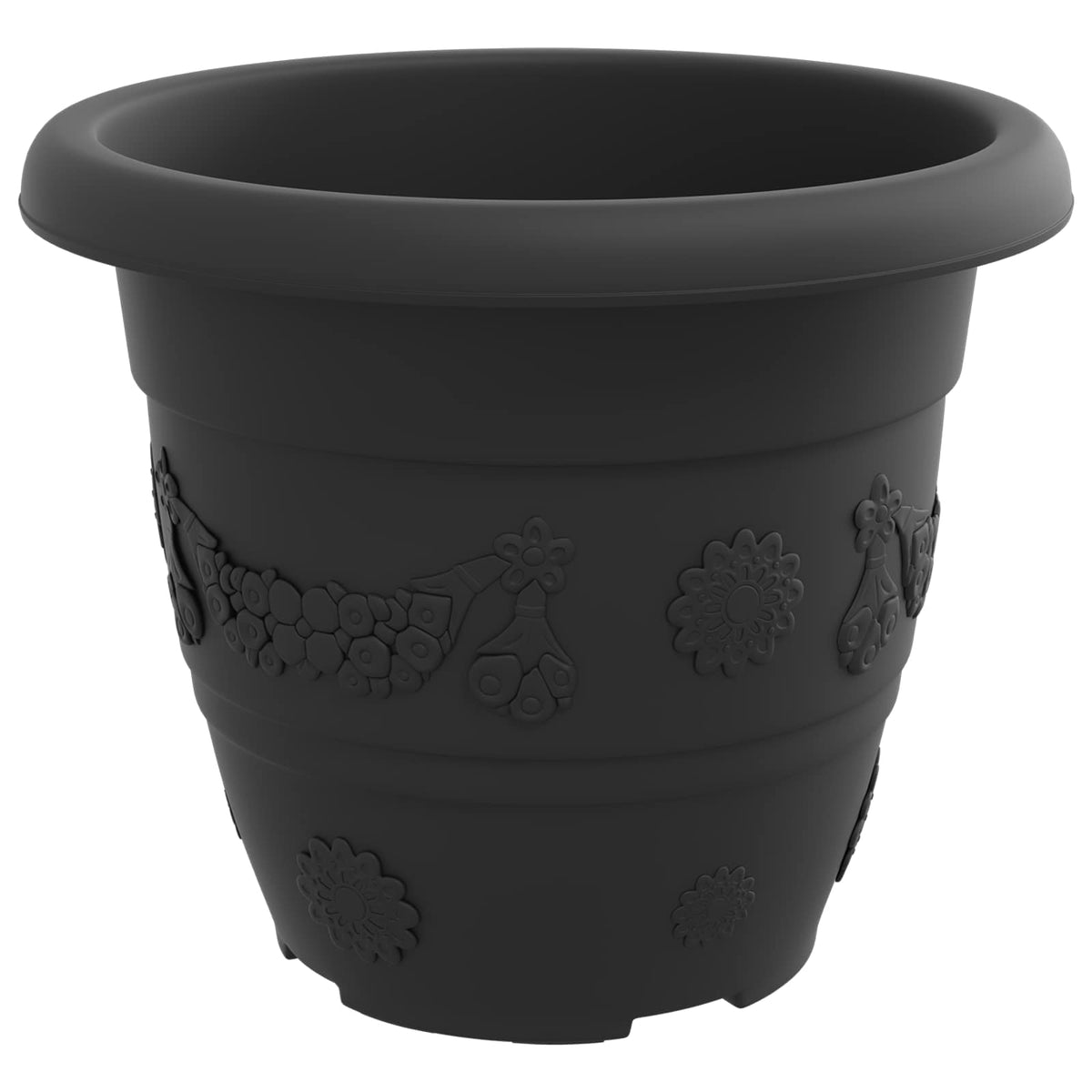 Macetas 6 Uds. Negro Ø 26 X 21.5 Cm Plástico_5