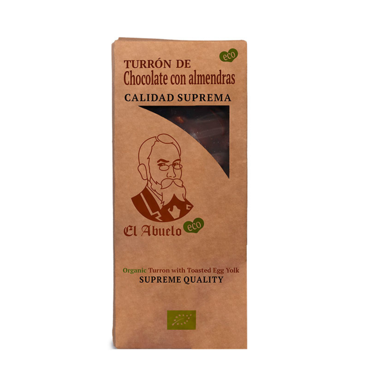 Turrón chocolate con almendras ECO El Abuelo, 200 g