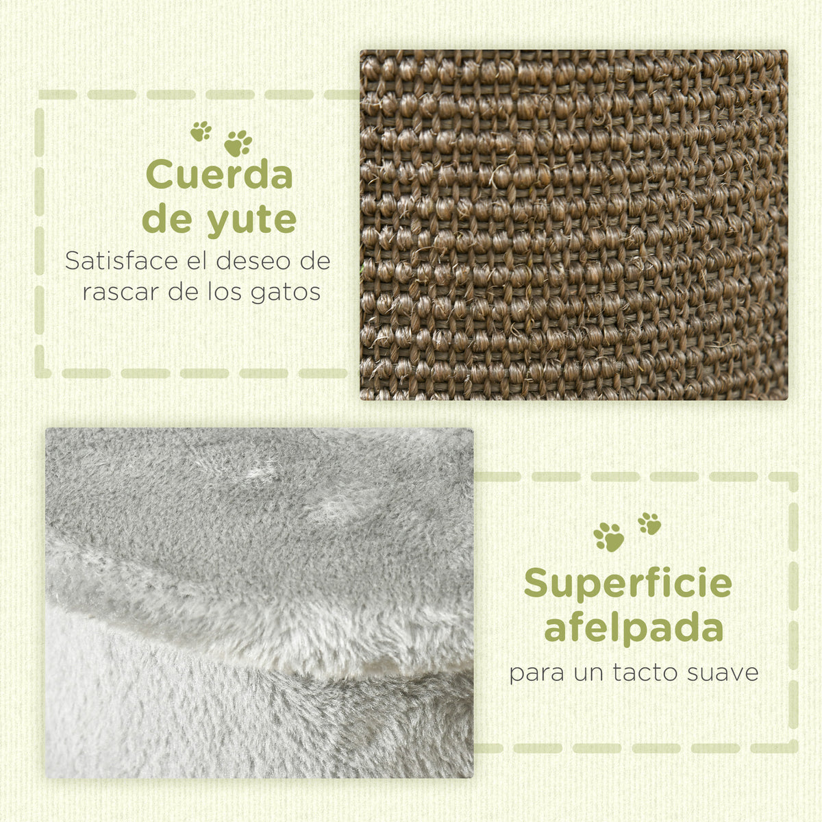 Pawhut Poste Rascador Para Gatos 58 Cm Con Bolas Colgantes 34x25,5x58 Cm Gris_5