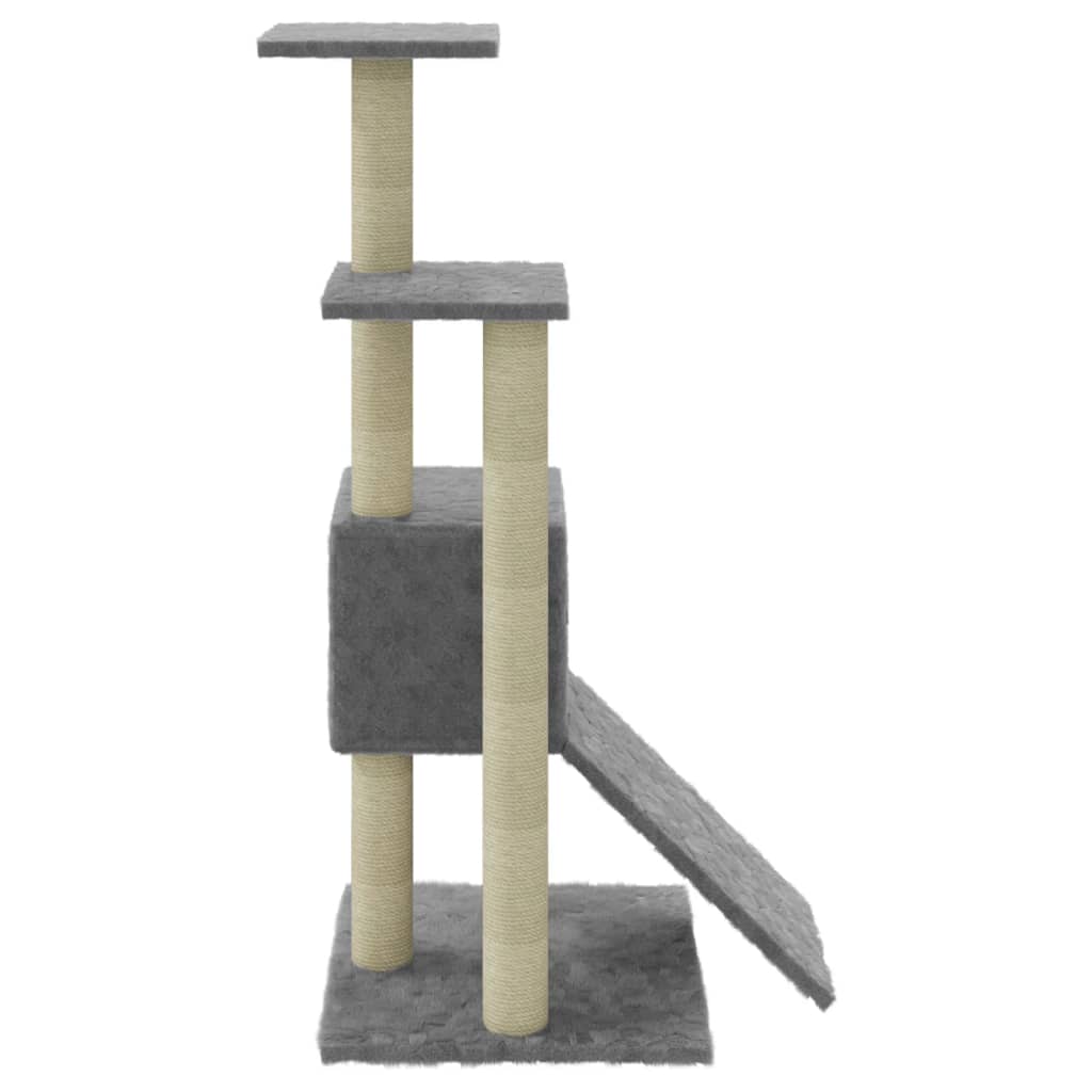 Rascador Para Gatos Con Postes De Sisal Gris Claro 92 Cm_5