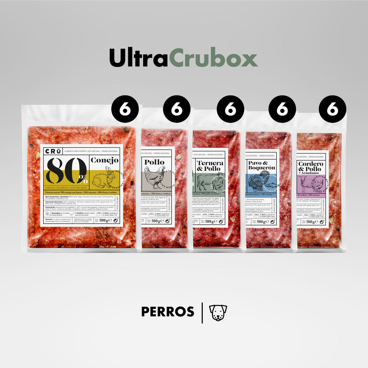Ultra Cru Box - Menú De Dieta Barf Para Perro - 30 Paquetes_0