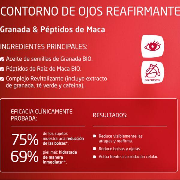 Contorno de ojos reafirmante de granada y péptidos de maca Weleda 12 ml