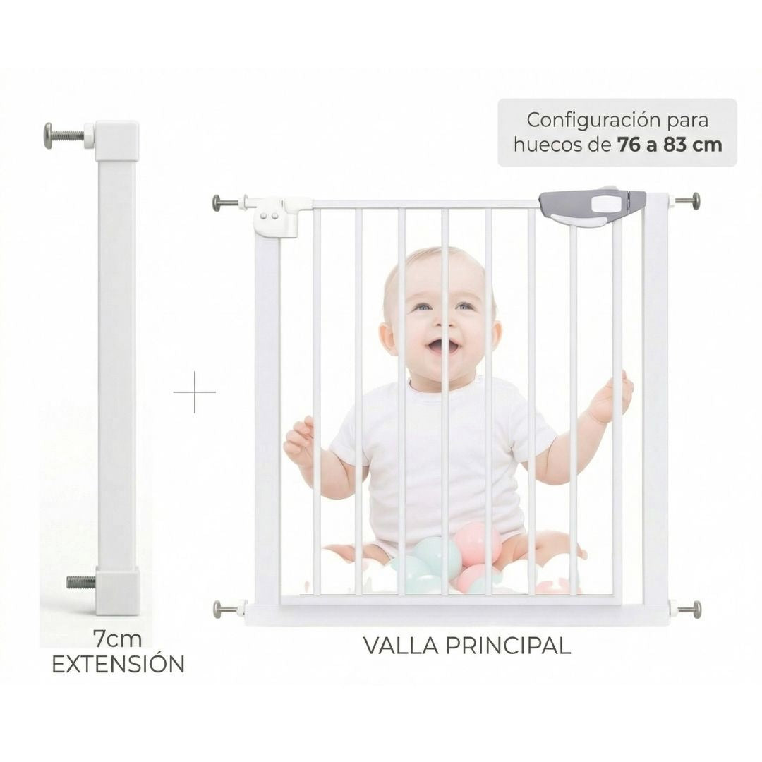 Bathby | Extensión De 7 Cm Para Valla De Seguridad Infantil Y Para Mascotas, Color Blanco_5