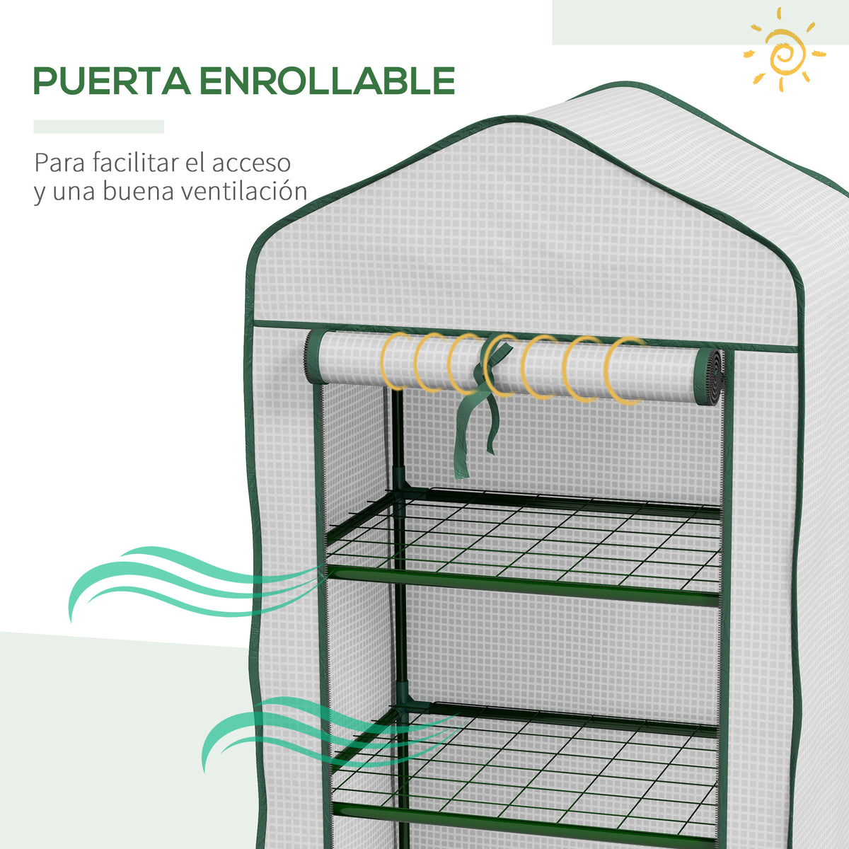 Outsunny Invernadero De Jardín De 3 Niveles 59x39x127 Cm Blanco_5