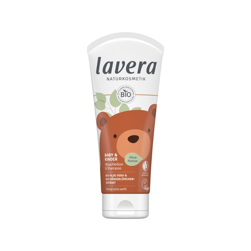 Gel de ducha & champú para bebes y Niños Lavera 200 ml