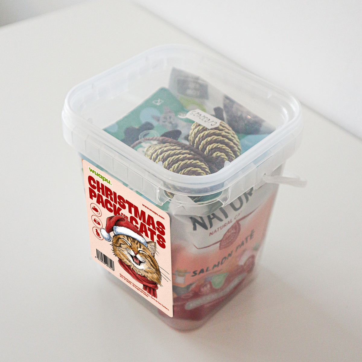 Christmas Pack Para Gato De Wuapu Con Snacks, Juguetes Y Alimento Húmedo_3